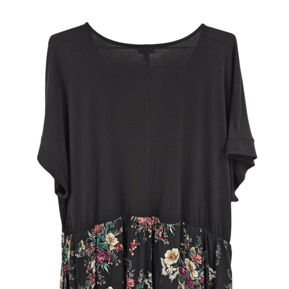 Torrid Black Floral Butterfly Surplice Sharkbite Dress Plus Size 3 3X Womens - Picture 4 of 6